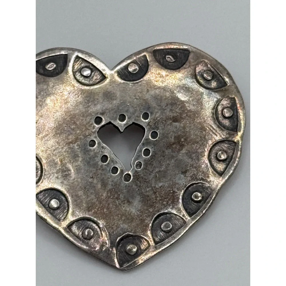 Vintage Monaco Designs Sterling Silver Heart Brooch Pin